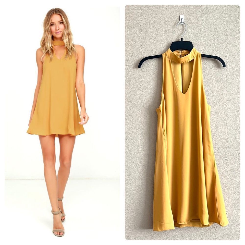 Lulu’s Golden Yellow Groove Thing Swing Dress